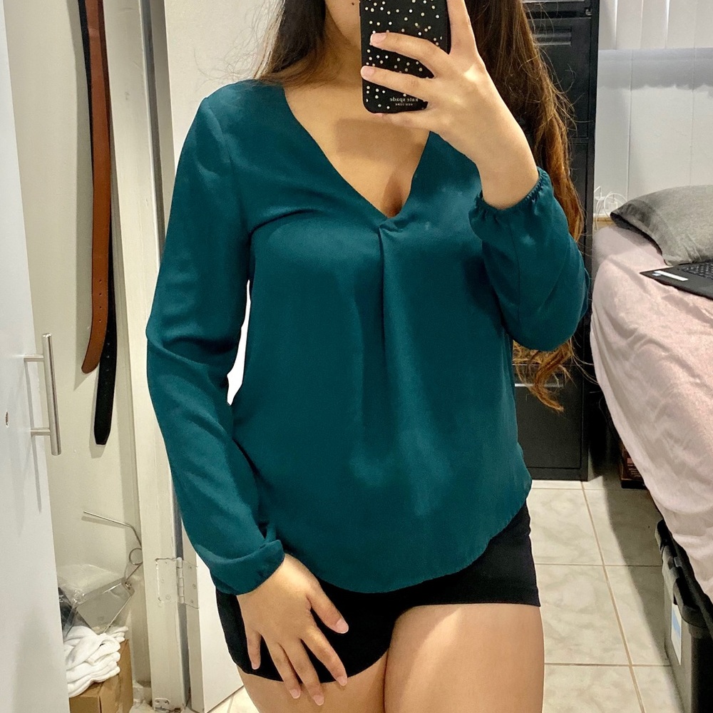 6/$20!!! F21- Turquoise blouse